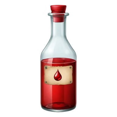 red ink bottle with label sticker