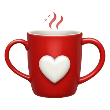 red mug with white heart sticker