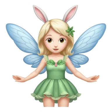 a flying fairy with wings and with bunny ears sticker