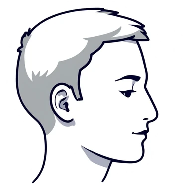 gray human profile side view of face sticker