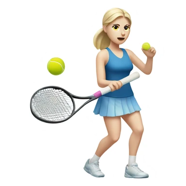 Pale skin woman hitting tennis ball  sticker