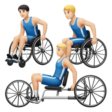 des athletes handicapé en fauteuil, avec des protheses de james qui font du handisport sticker