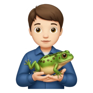 Small man with a toad  sticker
