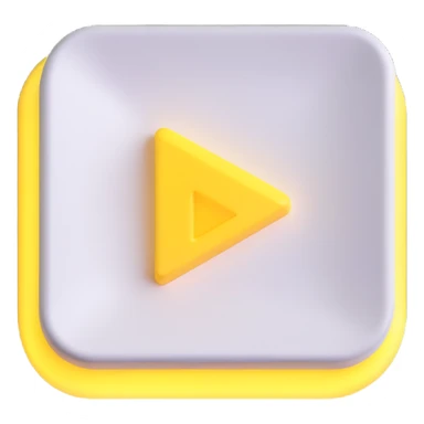 Graphic: 🎥 Play button icon (white) with yellow glow.
Animation: Play button pulses softly.
Background: Transparent.


 sticker