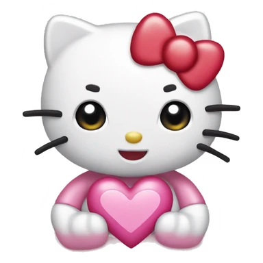hello kitty with heart eyes  sticker