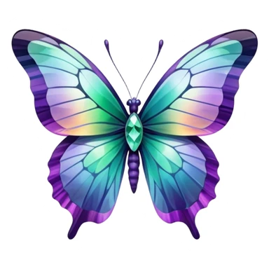 Iridescent Fluorite crystal gemstone butterfly  sticker