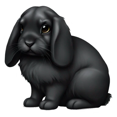 black holland lop bunny rabbit sad tired sticker