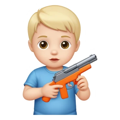 baby with a gun sticker