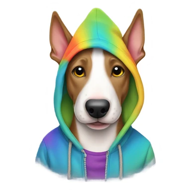 Bull terrier wearing hoodie sticker