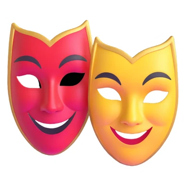 pair of theatre masks comedy and tragedy sticker