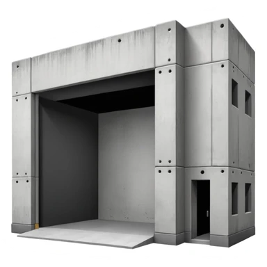 a 2d warehouse in black and white for a report sticker