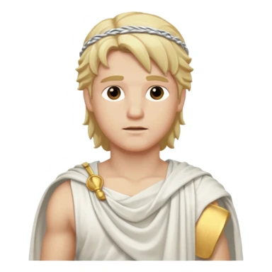 Adonis, Beauty God from Rome Mythology with long blonde hair, white outfit sticker