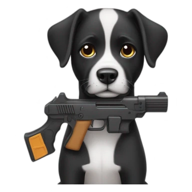 I’m not happy dog having a plastic gun black ￼ sticker