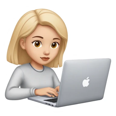 Girl working on laptop computer sticker
