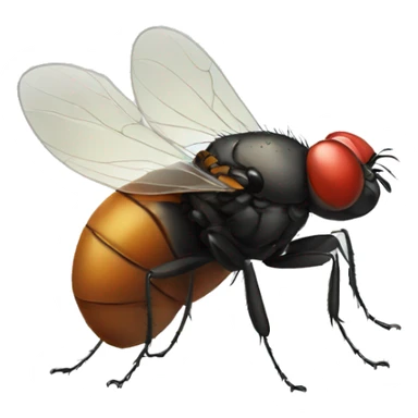 Housefly with boxing gloves  sticker