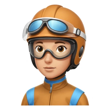 professional horse racing rider portrait, head and shoulders only, helmet visor, racing goggles, sleek jockey outfit, focused expression, 3D cartoon, mobile game icon style, clean background, no text, no watermark
 sticker