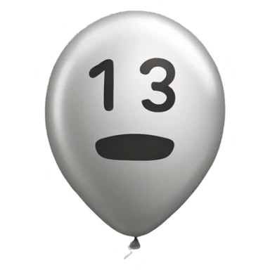 balloon in the shape of 13 sticker