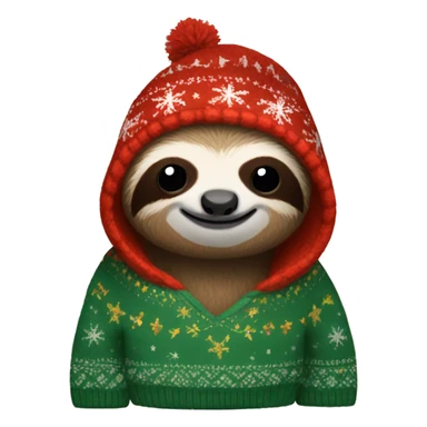 sloth with a christmas sweater sticker
