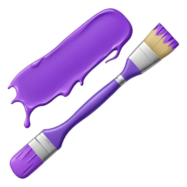 Paint brush with purple paint in the end of the brush  sticker