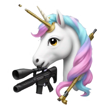 cute unicorn with a sniper sticker