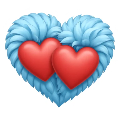 Double heart skyblue sticker
