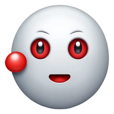 Red Pacman ghost character with big eyes sticker