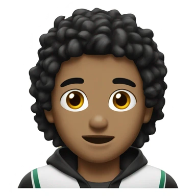 Boy with black hair eagles fan sticker