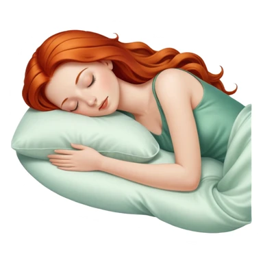 Sleeping beauty redhead white girl with a silk pillow sticker
