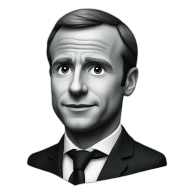 macron en noir sticker