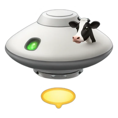 Ufo absorbing cow sticker