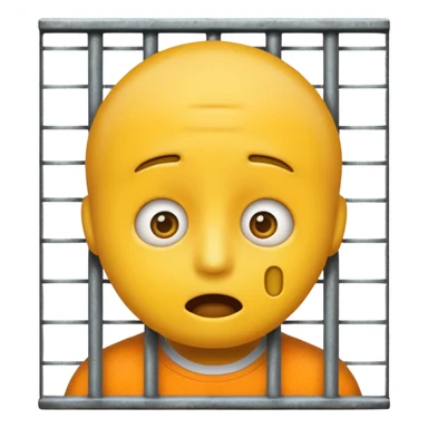 staunendes Emoji im Gefängnis sticker
