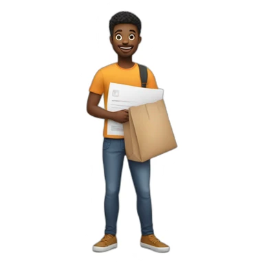 junior designer with resume in hand sticker