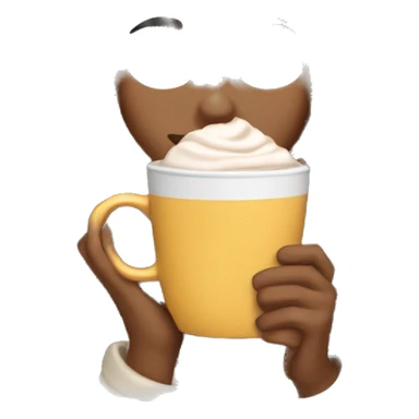 Light brown girl with black long braids and a hot chocolate sticker