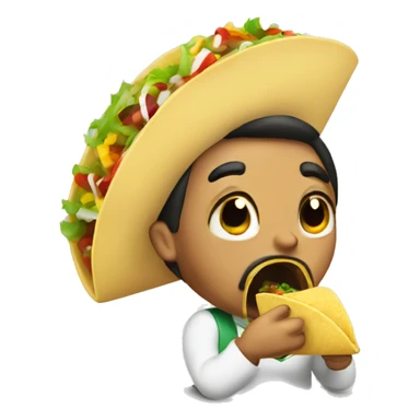 Mexican eating taco sticker