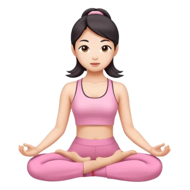 asian yoga girl light pink clothes  sticker
