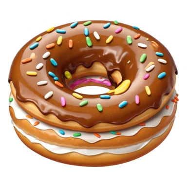 donut in paper bag sticker