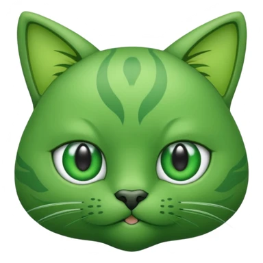 Créame un gato que se combierta en alien verde sticker