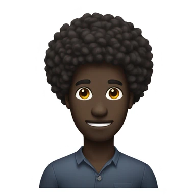 dark skinned man with afro and pick in his hair sticker