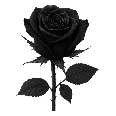 goth black white rose , remove background  sticker