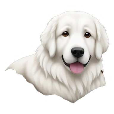 Great Pyrenees laying on a pile of dirt sticker