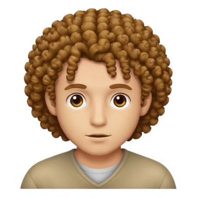 Silence emoji with curly hair man sticker