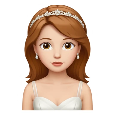 White tanned skin bride with hazel hair with a chin on her face sticker