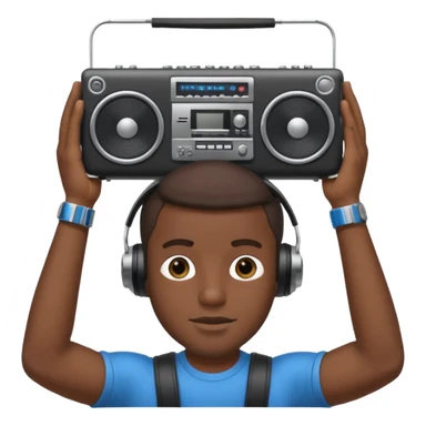 Black guy-holding-boombox-above his head sticker