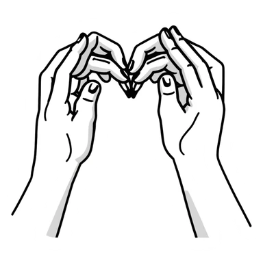 hands forming a heart shape sticker