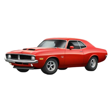red vintage muscle car, side view sticker
