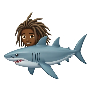 shark with dreads  sticker