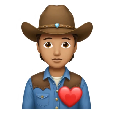 Cowboy with heart sticker
