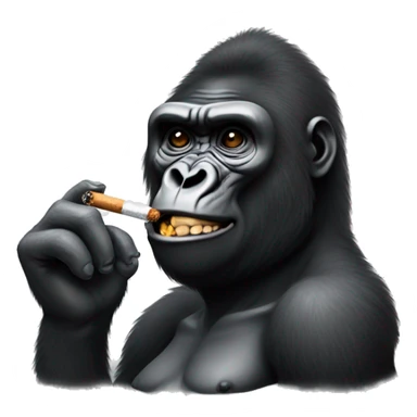 Gorilla with grills smoking a cigarette sticker