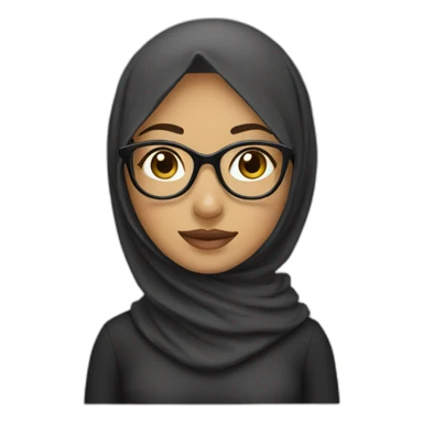Hijab girl with glasse sticker
