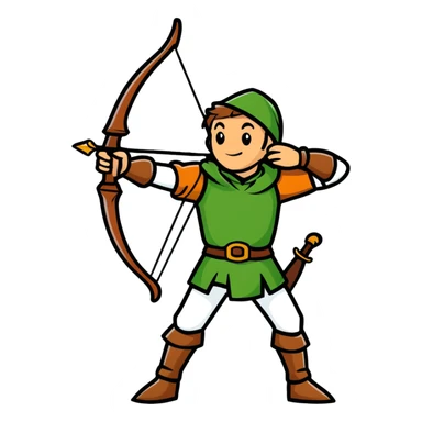 Robin Hood archer in Sherwood Forest sticker